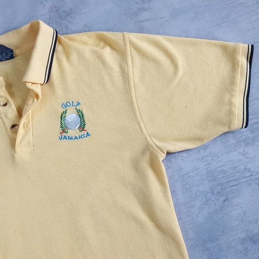 Vintage 90s GOLF JAMACIA POLO SHIRT YELLOW