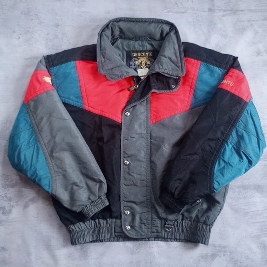 Vintage 90s Descente Funky Colour Block Winter Jacket Two-Tone