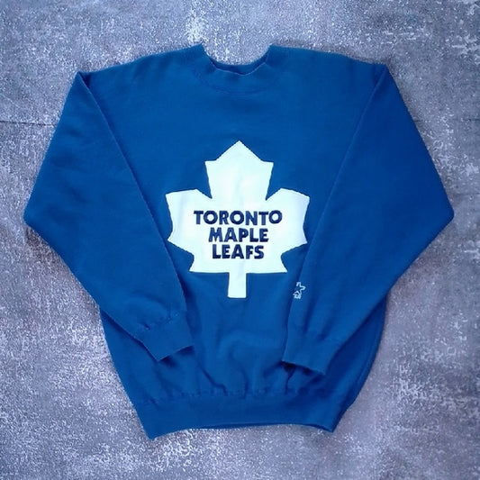 RARE VINTAGE 90s Starter Toronto Maple Leafs The One Pound Fleece Crewneck
