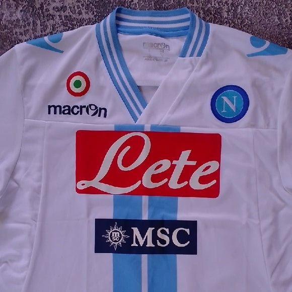 Macron White and Blue Soccer Jersey SSC NAPOLI Lete MSC