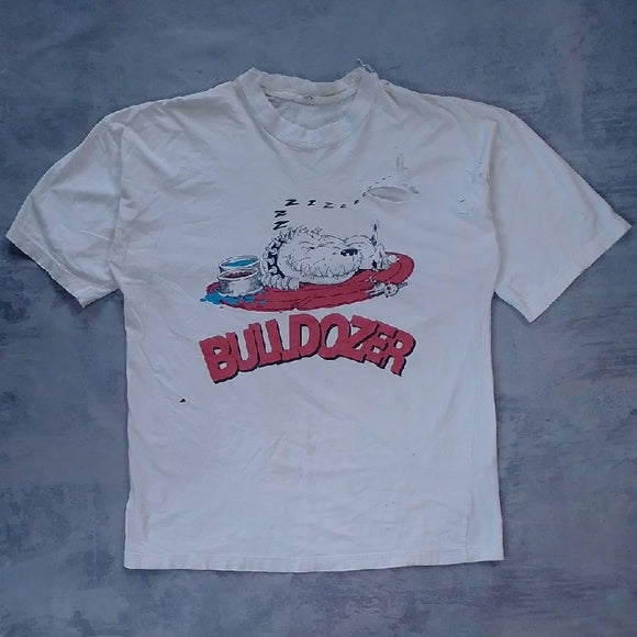 Vintage 90s Distressed BULLDOZER T-Shirt The Originals Bullies