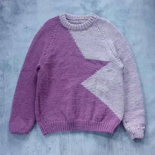 Vintage Two Tone Big Comfy Sweater UNISEX Half-Star