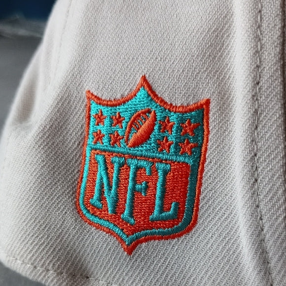 NWOT New Era Stone/Aqua Miami Dolphins 2022 NFL Draft 39THIRTY Flex Hat