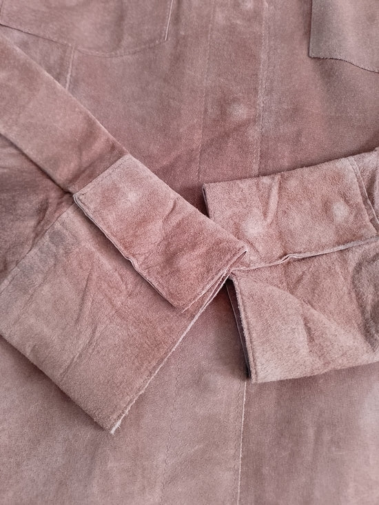 Vintage ROOTS Suede Button-Up Shirt Jacket - Brown