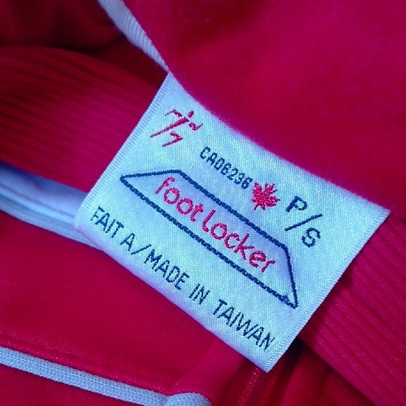VINTAGE '90s Foot Locker Red and White Canada Track Jacket