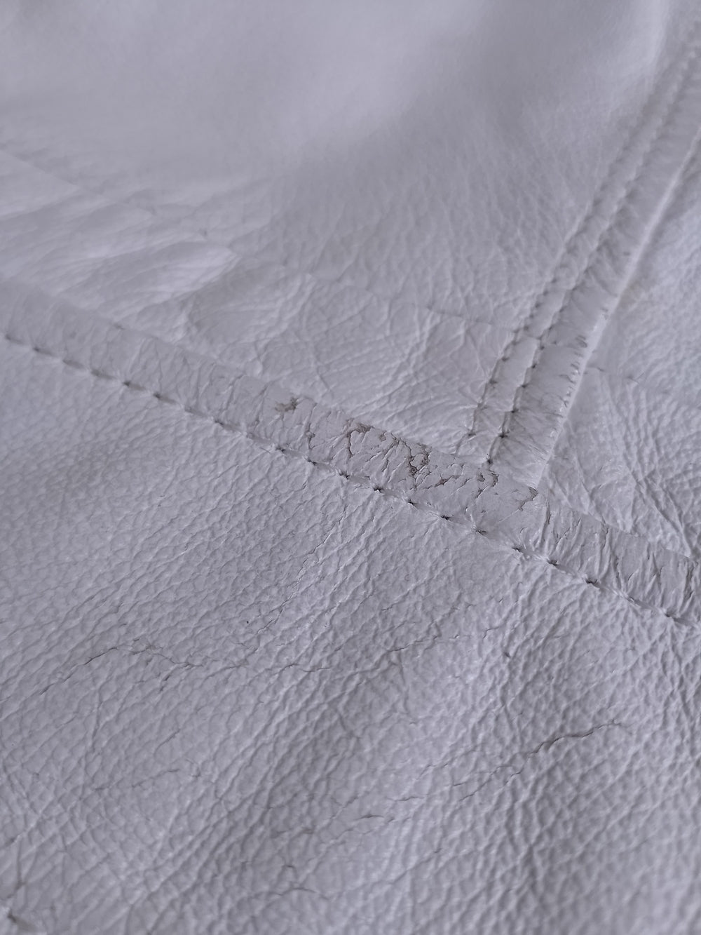 Danier White Leather Jacket with Faux Fur Trim