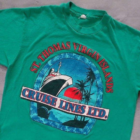 VINTAGE 90s ST.THOMAS VIRGIN ISLANDS CRUISE LINES LTD. SINGLE STITCH T-SHIRT