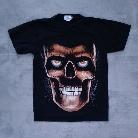 Vintage Men's Black Skull Graphic T-Shirt PAO