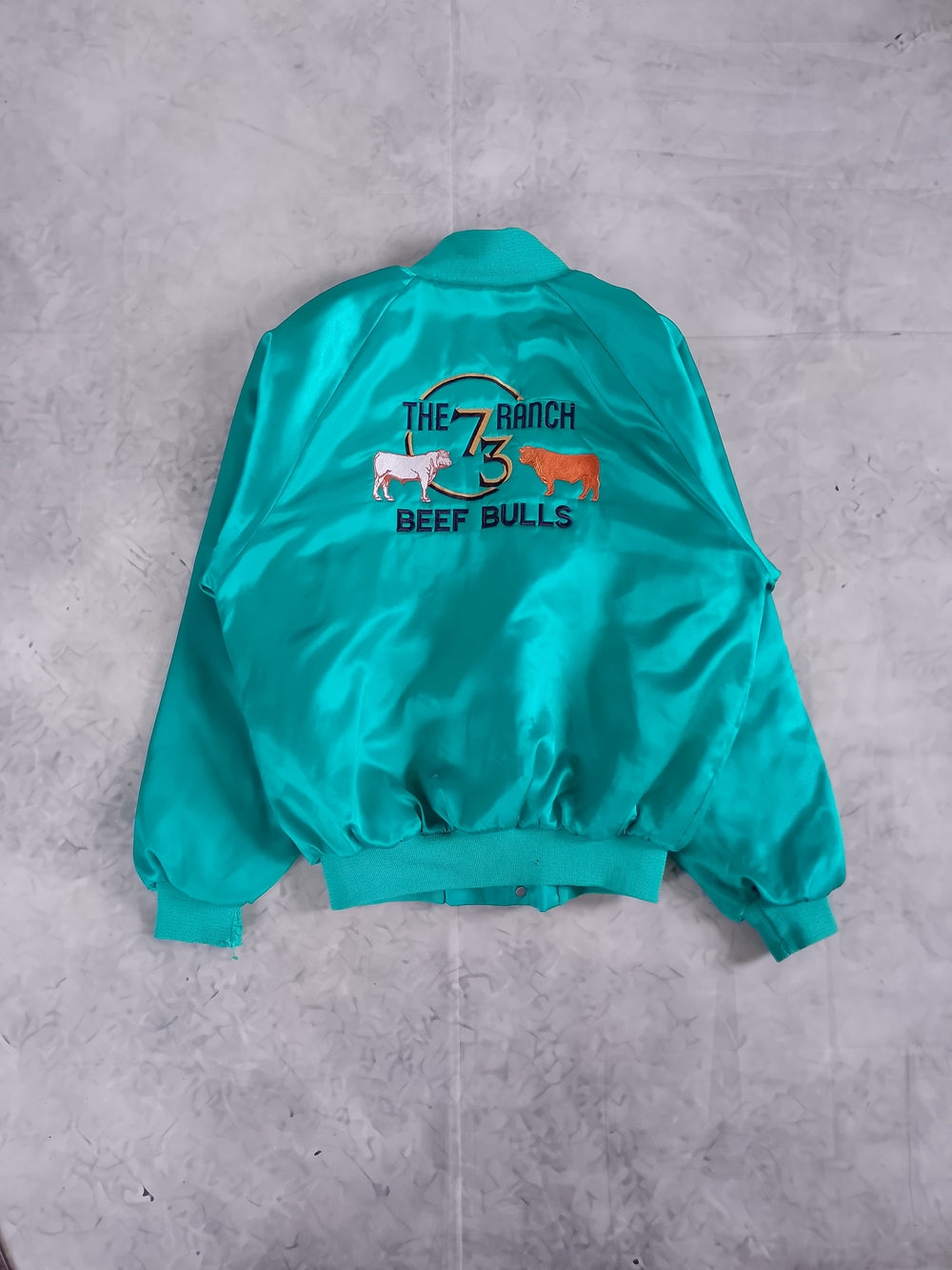 Vintage 90s 'The 73 Ranch Beef Bulls' Embroidered Jacket