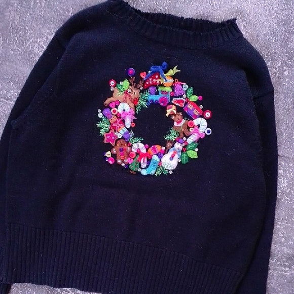 Embroidered Black Sweater