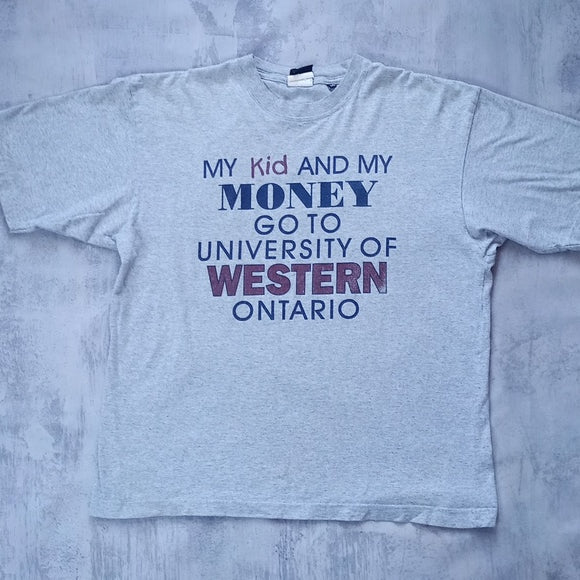 Vintage 90s My Kid And My Money Go To Western Ontario T-Shirt