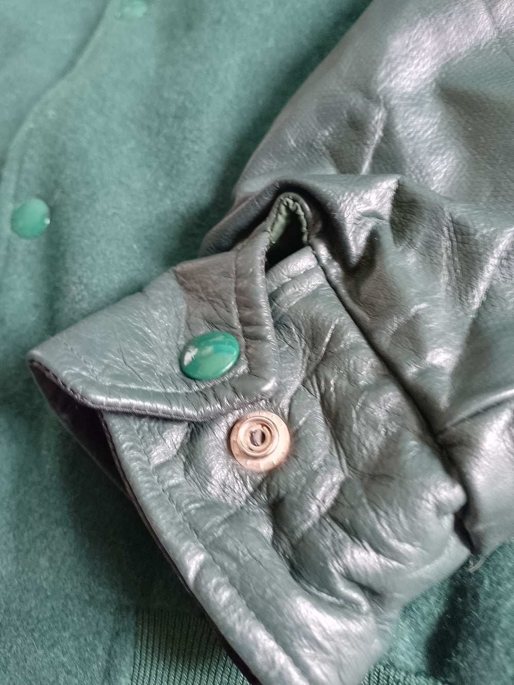 Vintage 1998 Import Auto Leasing Wool & Leather Jacket