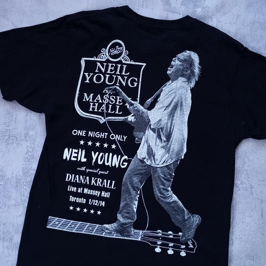 Neil Young & Diana Krall Massey Hall Toronto 2014 Tour Band T-Shirt