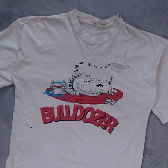 Vintage 90s Distressed BULLDOZER T-Shirt The Originals Bullies