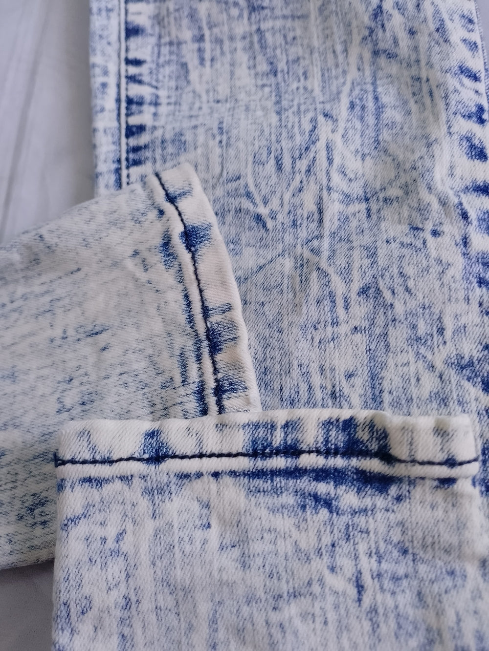High-Waist Acid Wash Strapless Jeans Jumpsuit Light Blue GJG DENIM USA MADE