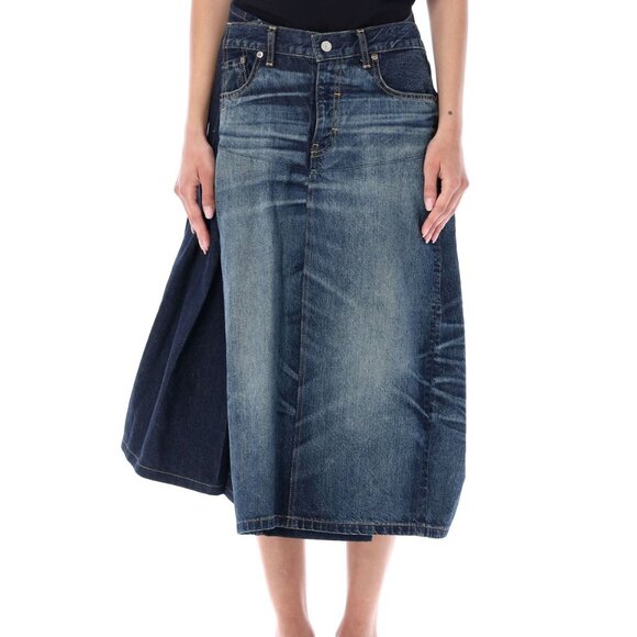 Junya Watanabe Junya Watanabe X Levi's Panelled Midi Skirt