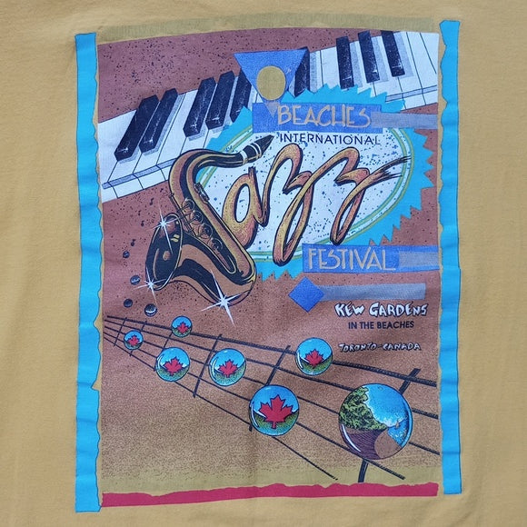 VINTAGE 90s Toronto Beaches International Jazz Festival T-Shirt Single Stitch