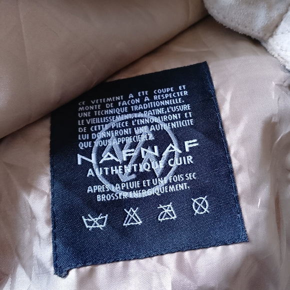 Women’s Beige Suede Trucker Jacket - NAF NAF