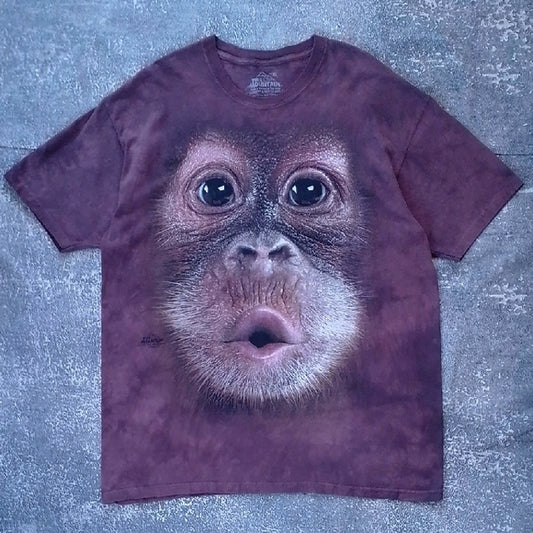 2012 The Mountain Brown Baby Orangutan Monkey Face T-Shirt
