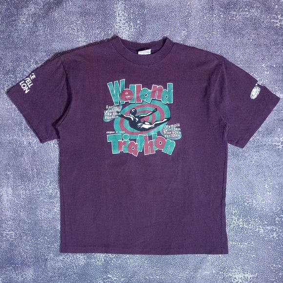 Vintage 1995 BROOKS WELLAND TRIATHALON Single Stitch T-Shirt