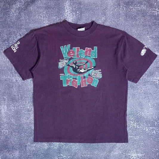 Vintage 1995 BROOKS WELLAND TRIATHALON Single Stitch T-Shirt