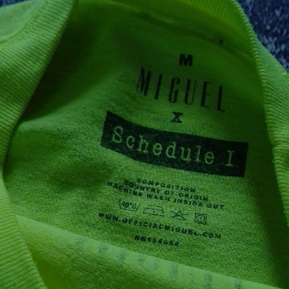 MIGUEL 2018 ASCENSION TOUR Neon Green Graphic Long Sleeve Shirt