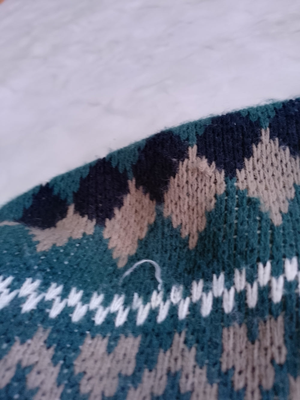 Vintage 90s Teal Patterned Men's Cardigan Sweater JONATHAN BRYAN