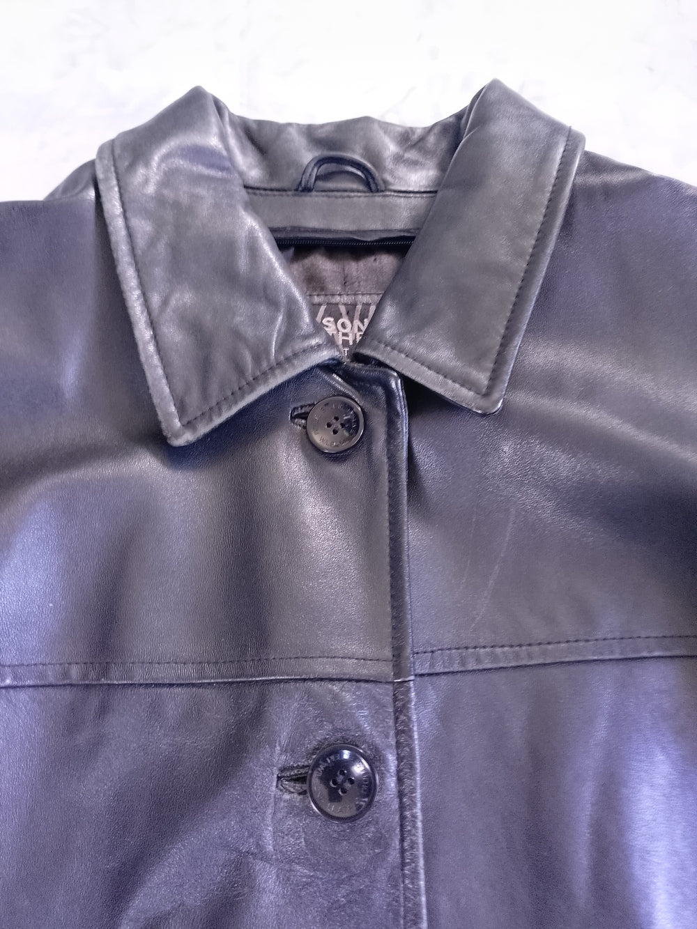Vintage Leather Button-Front Women's Coat Wilsons Leather
