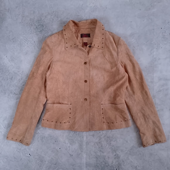 DANIER Women's Tan Suede Studded Jacket