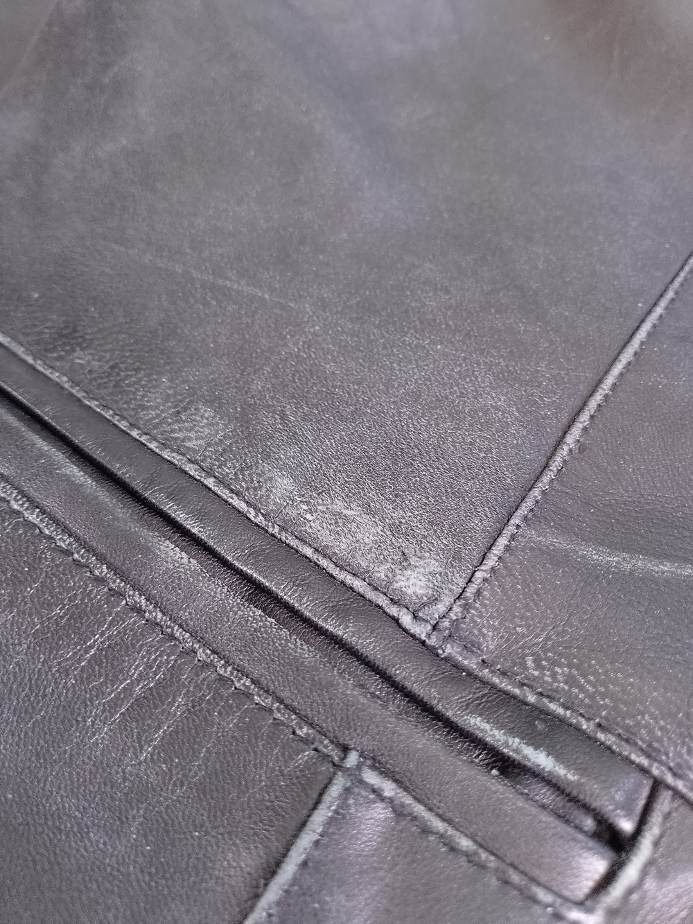 Vintage Classic Black Leather Trench Coat
