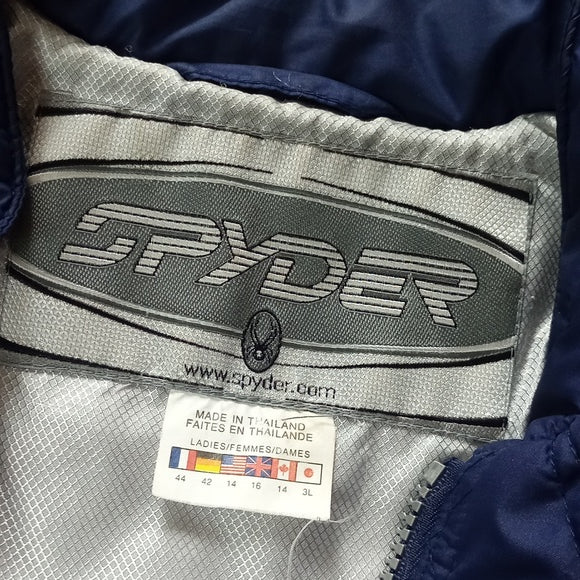 SPYDER Quilted Blue Zip-Up Jacket WOMENS