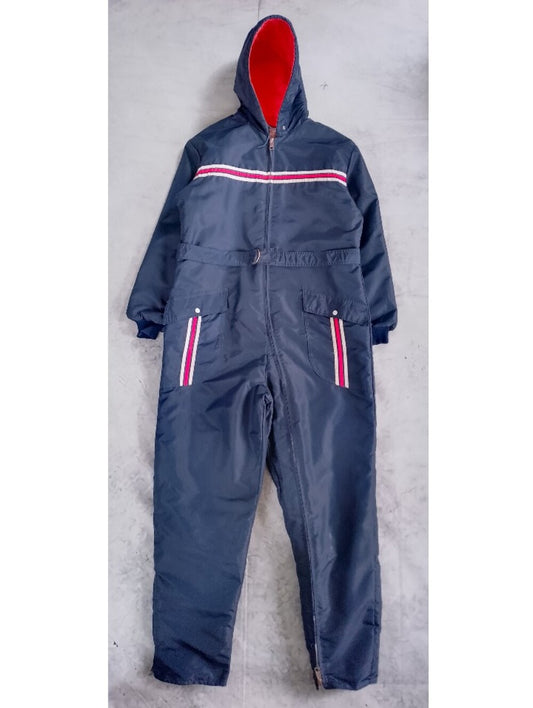 Vintage 80s Snowmobile Ski-Suit Navu Hooded UNISEX