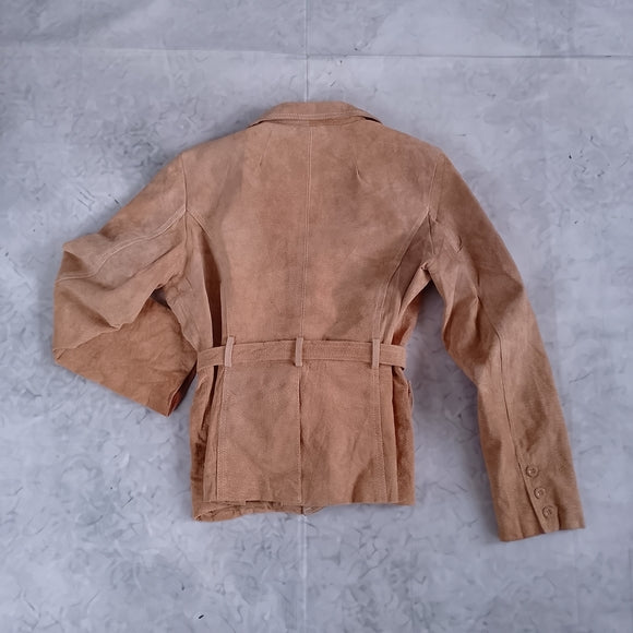 Rue21 Tan Suede Leather Belted Jacket