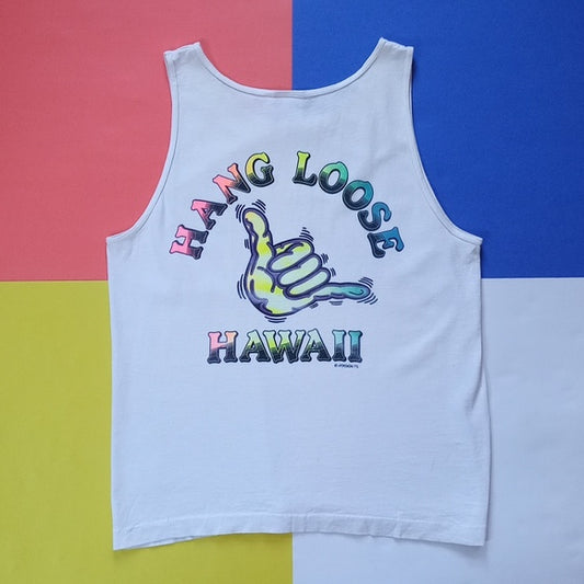 Vintage 90s Hang Loose Hawaii Graphic Muscle Shirt UNISEX