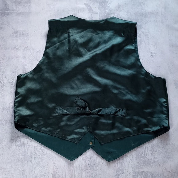 Vintage 90s AGAPO COLLECTION LEATHER SHELL VEST With Floral Patterns