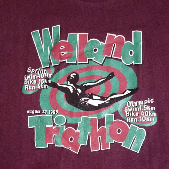 Vintage 1995 BROOKS WELLAND TRIATHALON Single Stitch T-Shirt