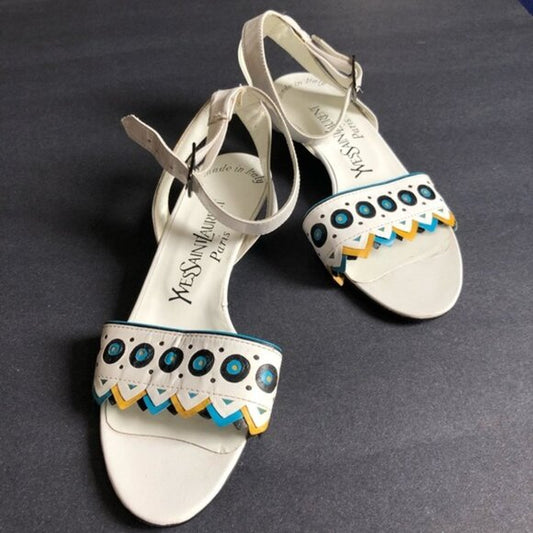 Vintage Yves Saint Laurent Boho Leather Flats