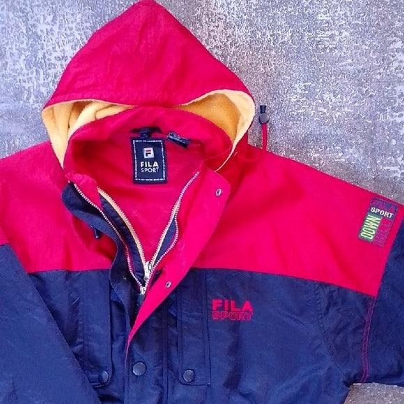 Vintage Fila SPORT DOWN HILL Red and Navy Ski Jacket