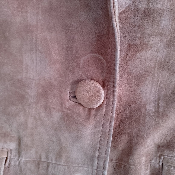 Bernardo Women's Suede Tailored Blazer Jacket in Burnt Orange
