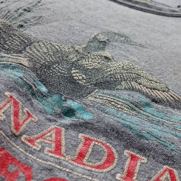 Vintage 90s Canada Reflections Loon Distressed Crewneck Sweater