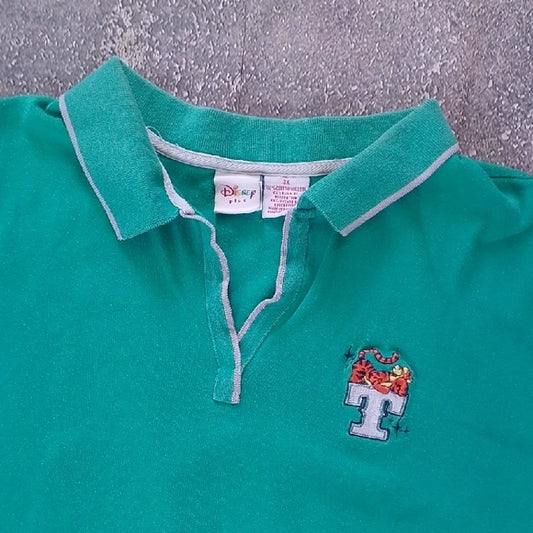 VINTAGE Disney Plus Winnie the Pooh Tigger Embroidered Polo T-Shirt
