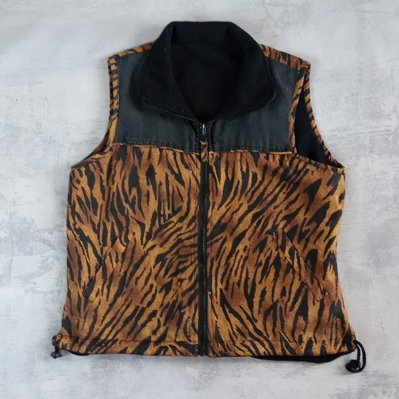 Vintage Cat Print Silk Vest  Outer Zone