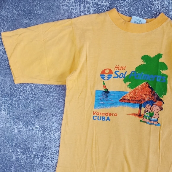 Vintage 80s Hotel Sol Varadero Cuba Yellow T-Shirt UNISEX