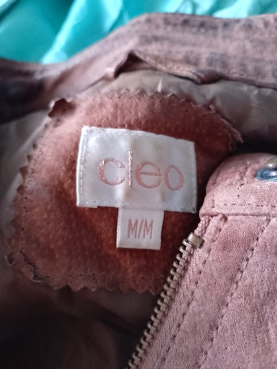 Women’s Suede Zip-Front Jacket - Rose Brown CLEO