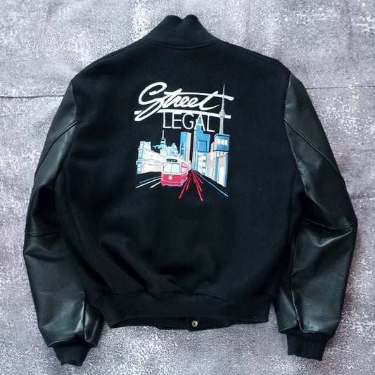 Vintage 90s STREET LEGAL Embroidered VARSITY JACKET UNISEX