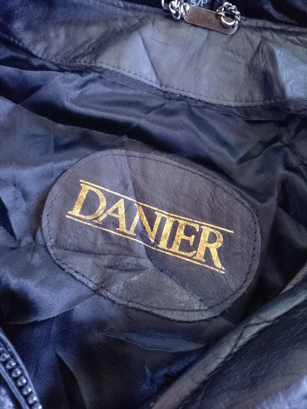 DANIER Black Leather Hooded Jacket with Faux Fur Trim