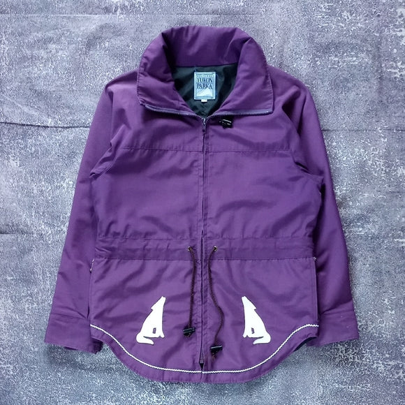 Vintage 90s Original Yukon Parka Howling Wolves Patches Purple Jacket UNISEX