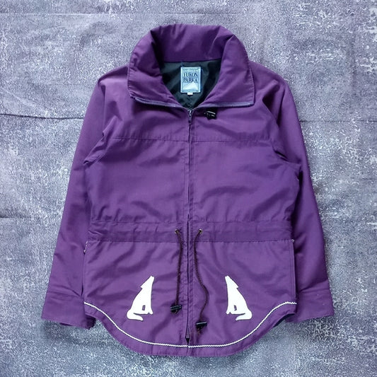 Vintage 90s Original Yukon Parka Howling Wolves Patches Purple Jacket UNISEX