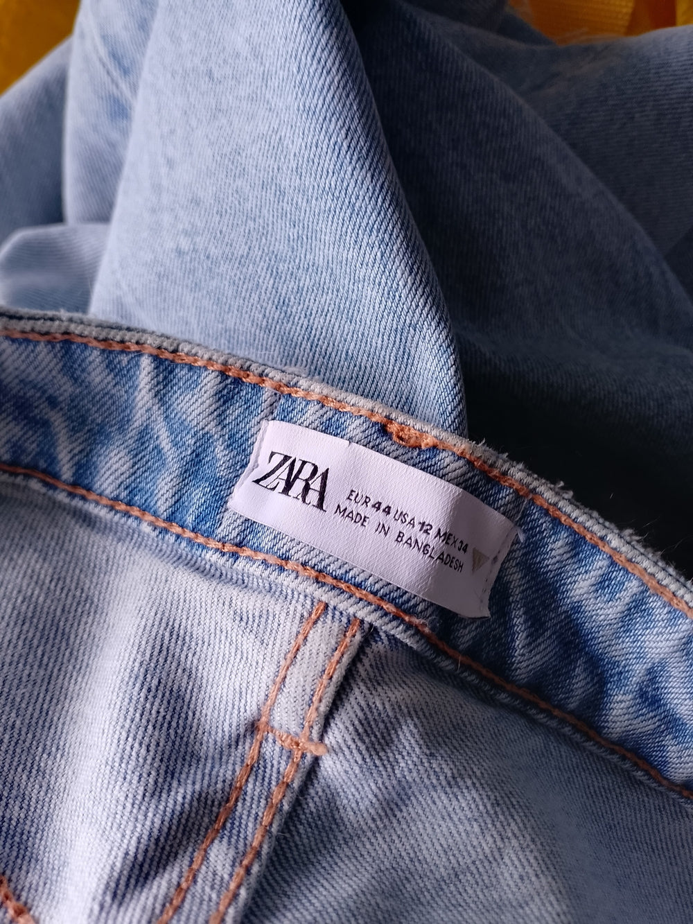 Zara Light Blue Denim Flare Jeans