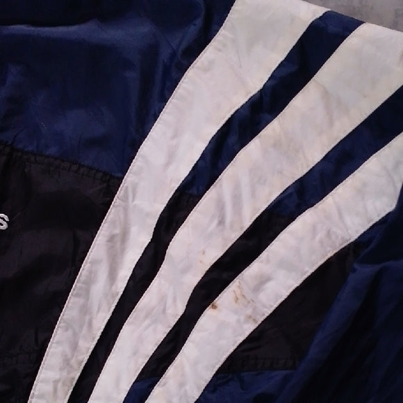 Vintage '90s Adidas Men's Navy and White Windbreaker UNISEX